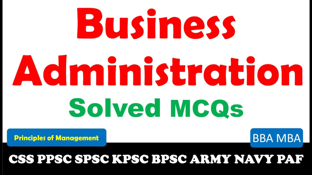 Business Administration Solved MCQs 2000 to 2011